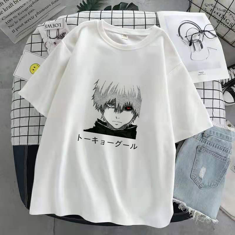 Oversized T-Shirt Men Women Cartoon Hot Japanese Anime Tokyo Ghoul Kaneki Ken Graphic Fashion Unisex Tshirt Summer Top female