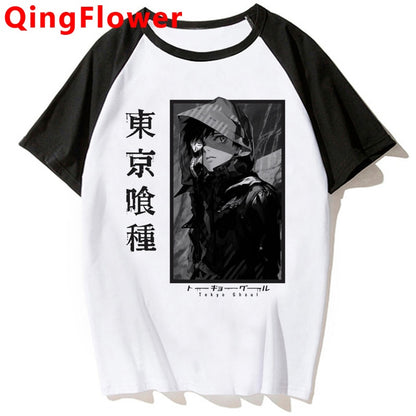 Japanese Anime Kaneki Ken Y2k Tokyo Ghoul T Shirt Men Kawaii Manga Graphic Tees Fashion Tshirt Summer 90s Tops T-shirt Male