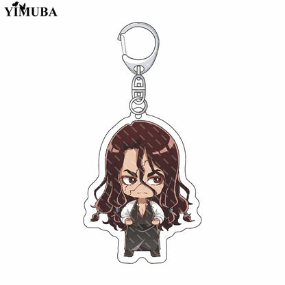 Anime Dr. Stone Keychain Senku Ishigami Oki Taiju Ogawa Yuzuriha Kohaku Acrylic Figure Key Chain Backpack Schoolbag Charm Keyring