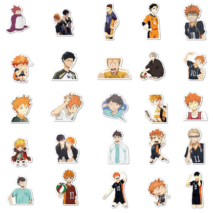 10/50/102pcs Japan Anime Cartoon TV Haikyuu Stickers For Laptop Bicycle Guitar Skateboard Decor Waterproof Stickers