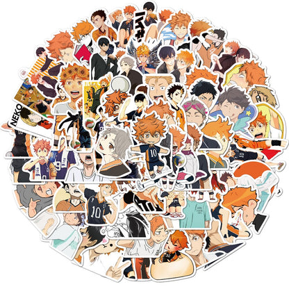 10/50/102pcs Japan Anime Cartoon TV Haikyuu Stickers For Laptop Bicycle Guitar Skateboard Decor Waterproof Stickers