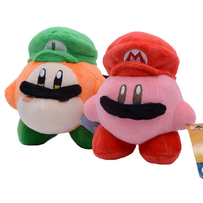 10 Cm Kawaii Super Mario Bros Luigi Soft Stuffed Plush Dolls Anime Kirby Characters Decor Pillow Keychain Classic Kids Toy Gift