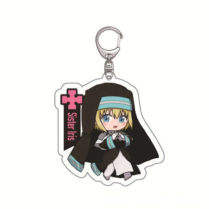 Enn Enn No Shouboutai Fire Force Cosplay Keychain High Quality Transparent Acrylic Fashion Anime Figures Key Chain Cute Trinkets