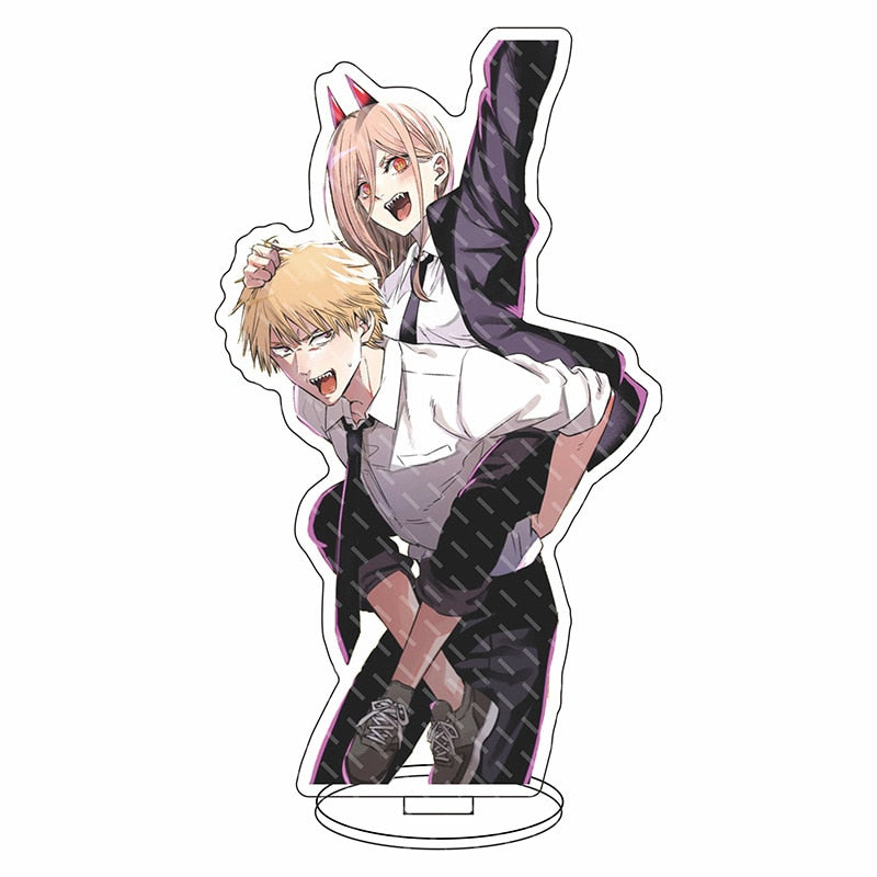 Anime Chainsaw Man Figure Stand Model Denji Pochita Power Hayakawa Aki Standing Plate Acrylic Cartoon Cosplay Props