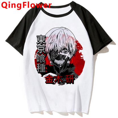 Japanese Anime Kaneki Ken Y2k Tokyo Ghoul T Shirt Men Kawaii Manga Graphic Tees Fashion Tshirt Summer 90s Tops T-shirt Male