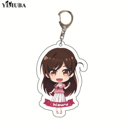 Manga Kanojo Okarishimasu Keychain Anime Rent A Girlfriend Key Chain Ichinose Chizuru Acrylic Figure Key Ring Bag Charm Trinkets