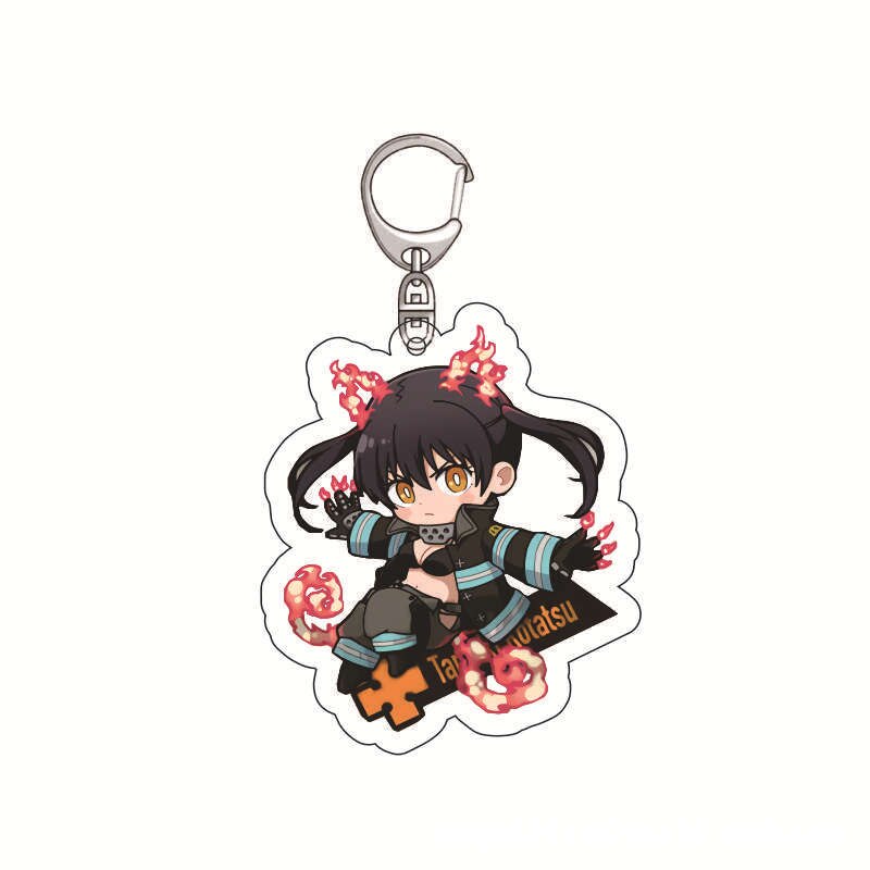 Enn Enn No Shouboutai Fire Force Cosplay Keychain High Quality Transparent Acrylic Fashion Anime Figures Key Chain Cute Trinkets