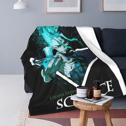 Senku Ishigami Dr. Stone Throw Blanket 3D printed sofa bedroom decorative blanket children adult Christmas gift