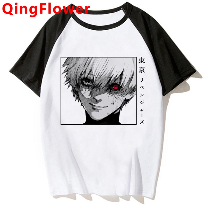 Japanese Anime Kaneki Ken Y2k Tokyo Ghoul T Shirt Men Kawaii Manga Graphic Tees Fashion Tshirt Summer 90s Tops T-shirt Male