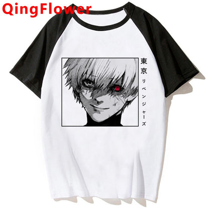 Japanese Anime Kaneki Ken Y2k Tokyo Ghoul T Shirt Men Kawaii Manga Graphic Tees Fashion Tshirt Summer 90s Tops T-shirt Male