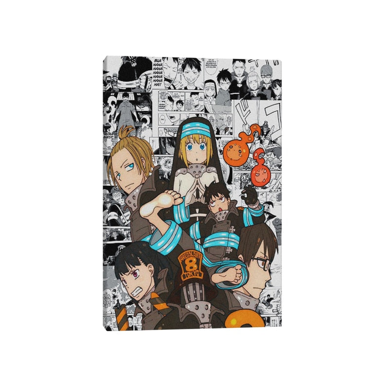 Hot New Poster Fire Force Anime Canvas Poster Painting Wall Art Deco Anime Wall Canvas Painting Living Room