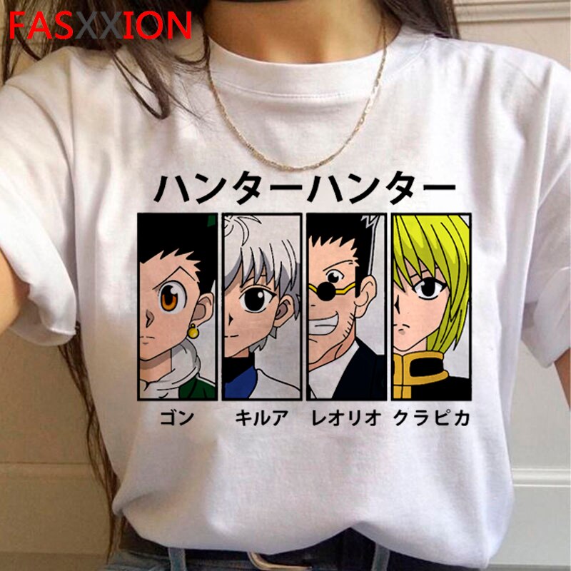 Hunter x Hunter killua zoldyck kurapika hxh t-shirt male japanese 2021 print couple clothes  clothes