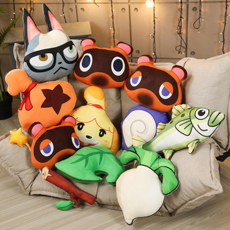 12 styles Animal Crossing Plush Pillow Doubutsu No Mori Sofa Cushion Tom Nook Foxes Stuffed Doll Gifts For Children Birthday Day