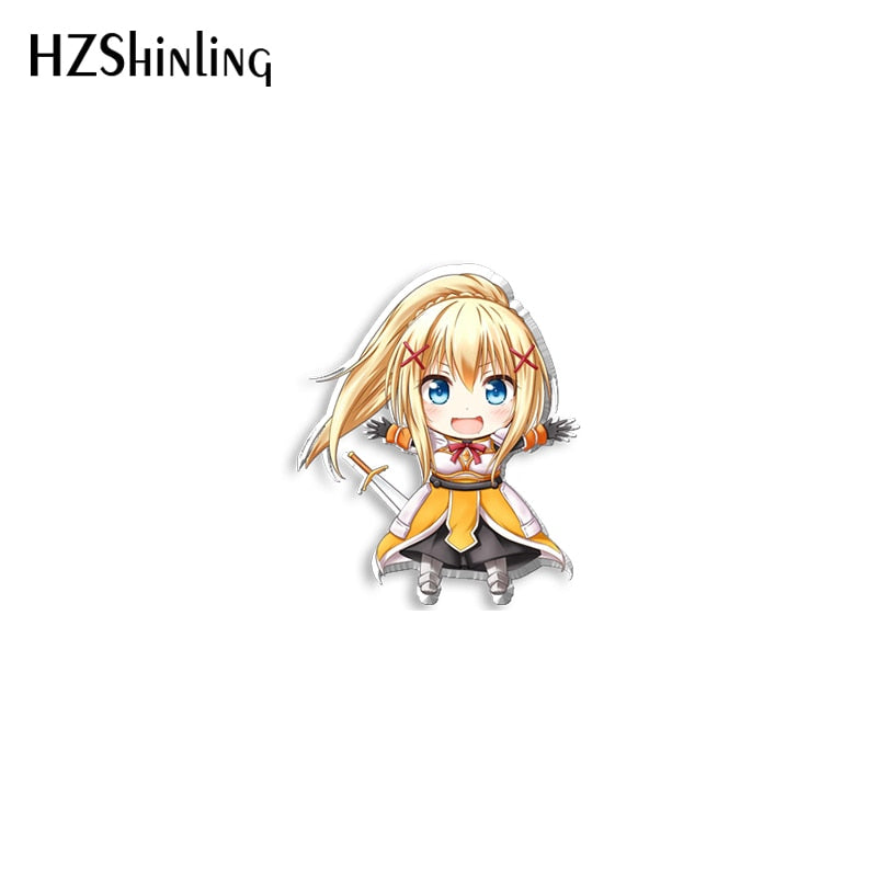 2021 New KonoSuba God&#39;s Blessing on this Wonderful World Acrylic Lapel Pin Epoxy Butterfly Clasp Pin Handmade Butterfly Brooch