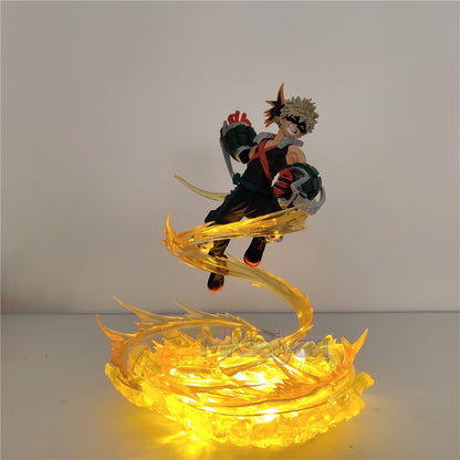 My Hero Academia Figure Bakugou Katsuki VS Midoriya Izuku DIY Model LED Light Action Figures Anime Boku no Hero Academia Toys