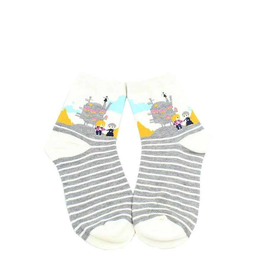 CHAOZHU japanese classic Hayao Miyazaki comic xmas gift birthday girls women cartoon socks My Neighbor Totoro/Spirited Away