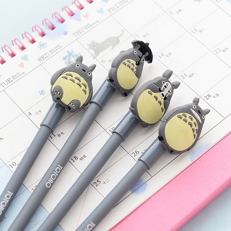 4 Pcs / Lot Novelty Lovely My Neighbor Totoro Gel Ink Pen Papelaria Escolar School Office Supply Promotional Gift Signature Pens