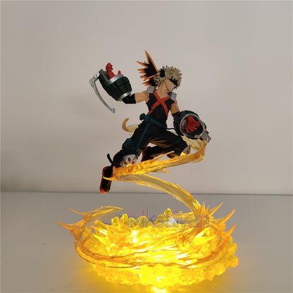 My Hero Academia Figure Bakugou Katsuki VS Midoriya Izuku DIY Model LED Light Action Figures Anime Boku no Hero Academia Toys