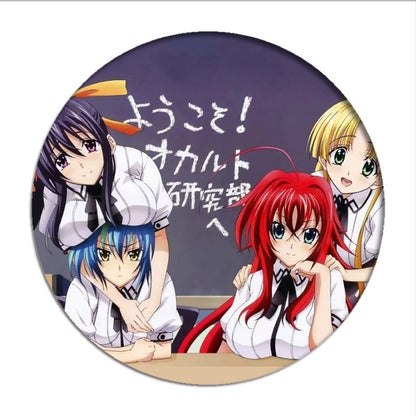 High School DxD Cosplay Badges Rias Gremory Brooch Tsto Issei Icon Collection Breastpin for Backpacks Clothing