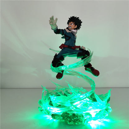 My Hero Academia Figure Bakugou Katsuki VS Midoriya Izuku DIY Model LED Light Action Figures Anime Boku no Hero Academia Toys