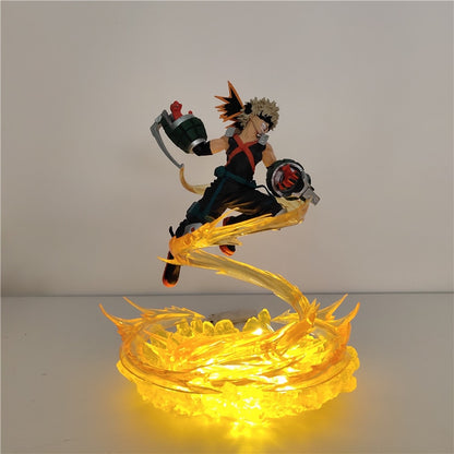 My Hero Academia Figure Bakugou Katsuki VS Midoriya Izuku DIY Model LED Light Action Figures Anime Boku no Hero Academia Toys