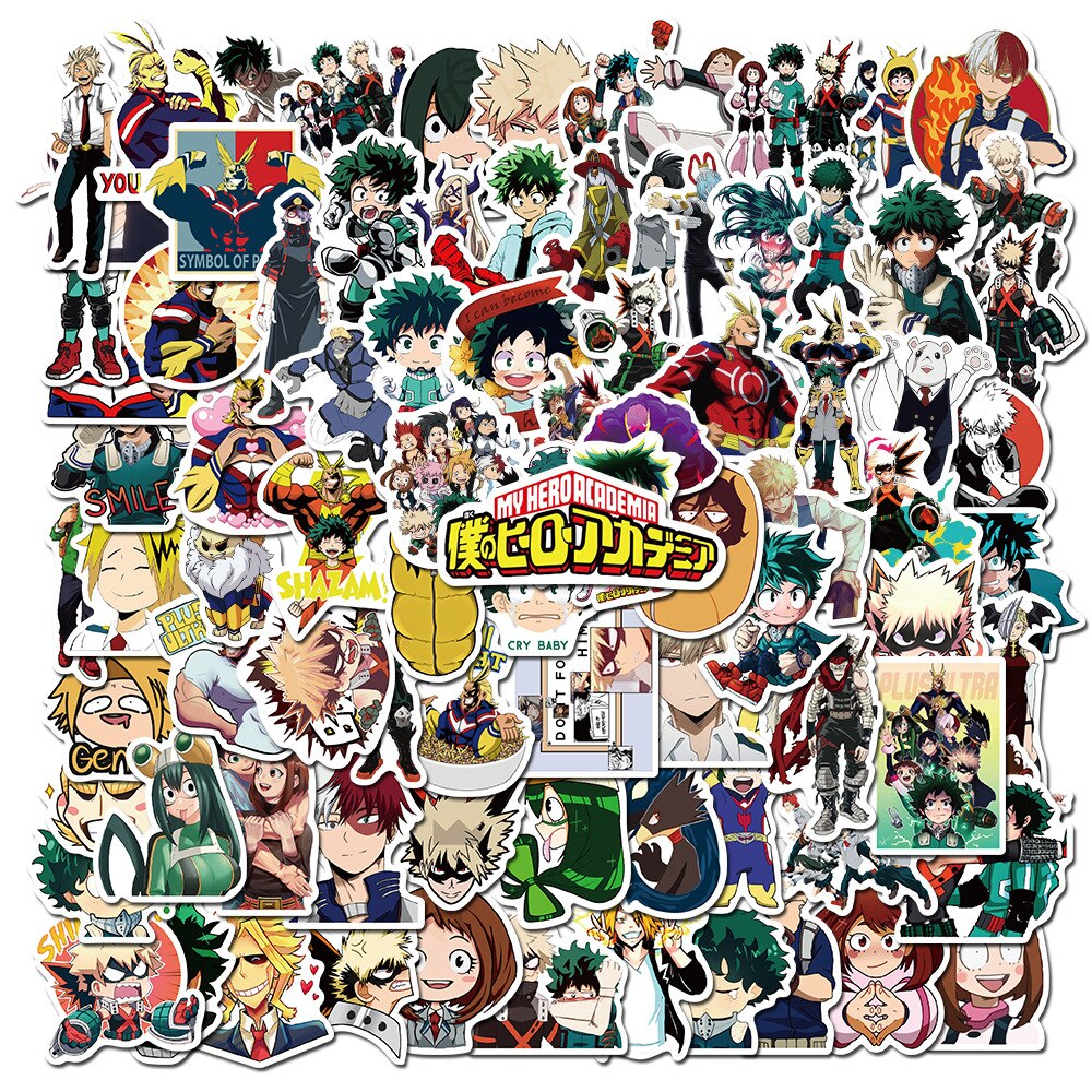 10/30/50Pcs My Hero Academia Anime Stickers Cartoon Toy For Kids Waterproof Laptop Skateboard Guitar Motorcycle Luggage Sticker