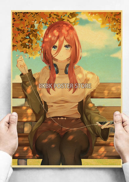 The Quintessential Quintuplets Poster Classic Nostalgia Wall Sticker Posters and Home Decoration Kraft Room Decoration Chambre