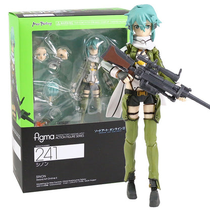 Figma Sword Art Online Kirito 174 248 Asuna 178 Sinon 241 ABS/PVC Action Figure Toy Doll