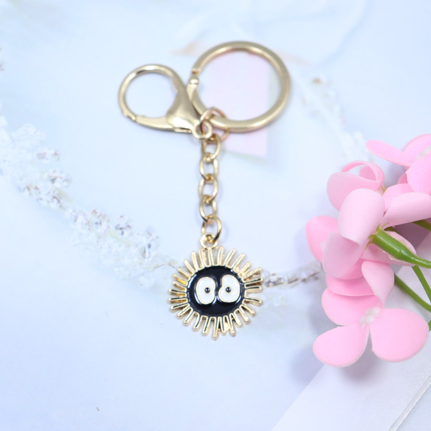 Spirited Away No Face Man Keychain Cartoon Fairydust Keyrings Car Bags Keyholder Alloy Pendants Key Chain Buckle Newest Handmade