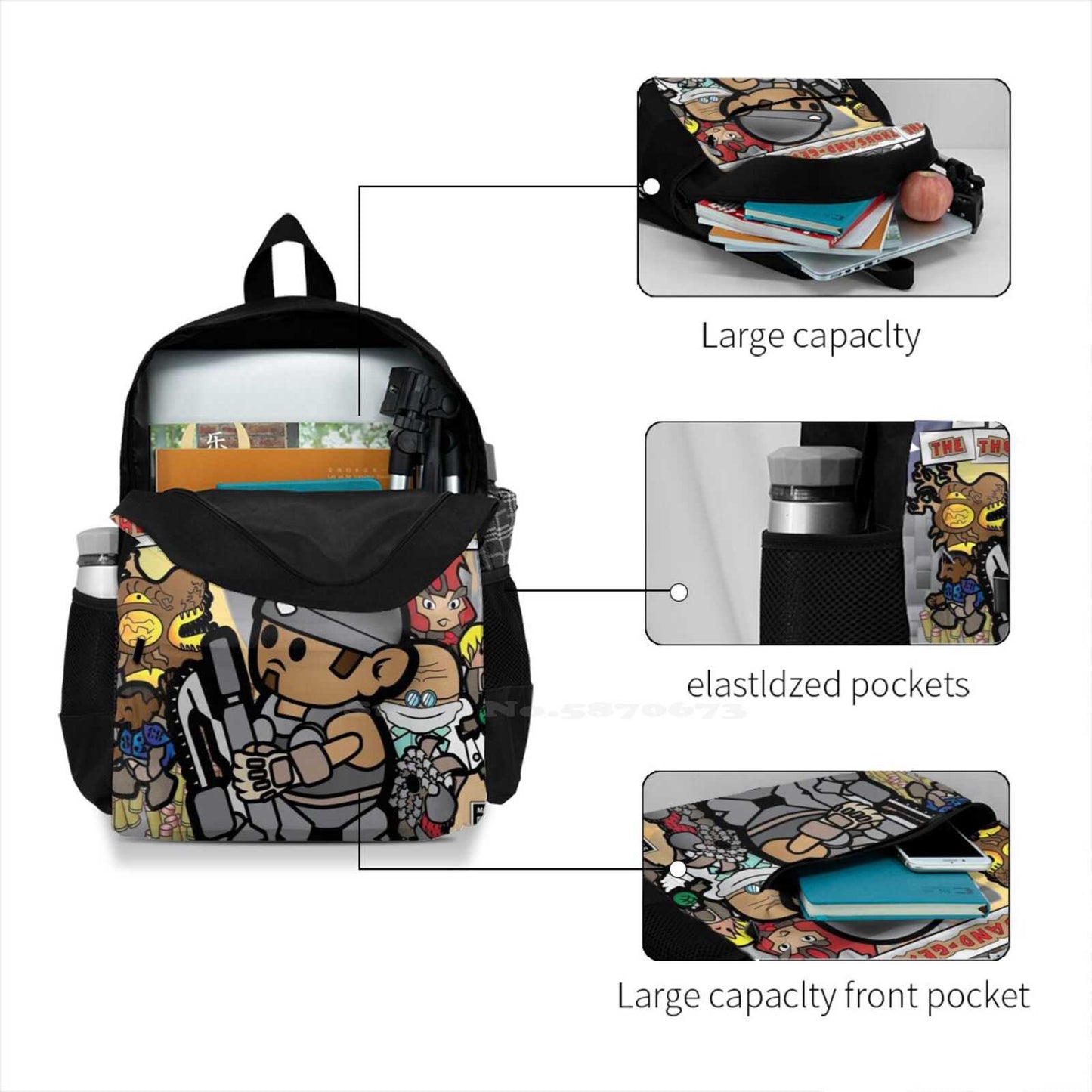 Paper Marcus: The Thousand-Gear War Fashion Bags Backpacks Paper Paper Thousand Year Door Gear Gears of War Gow Ttyd Thousand Year