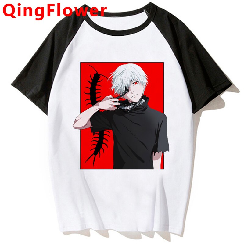 Japanese Anime Kaneki Ken Y2k Tokyo Ghoul T Shirt Men Kawaii Manga Graphic Tees Fashion Tshirt Summer 90s Tops T-shirt Male