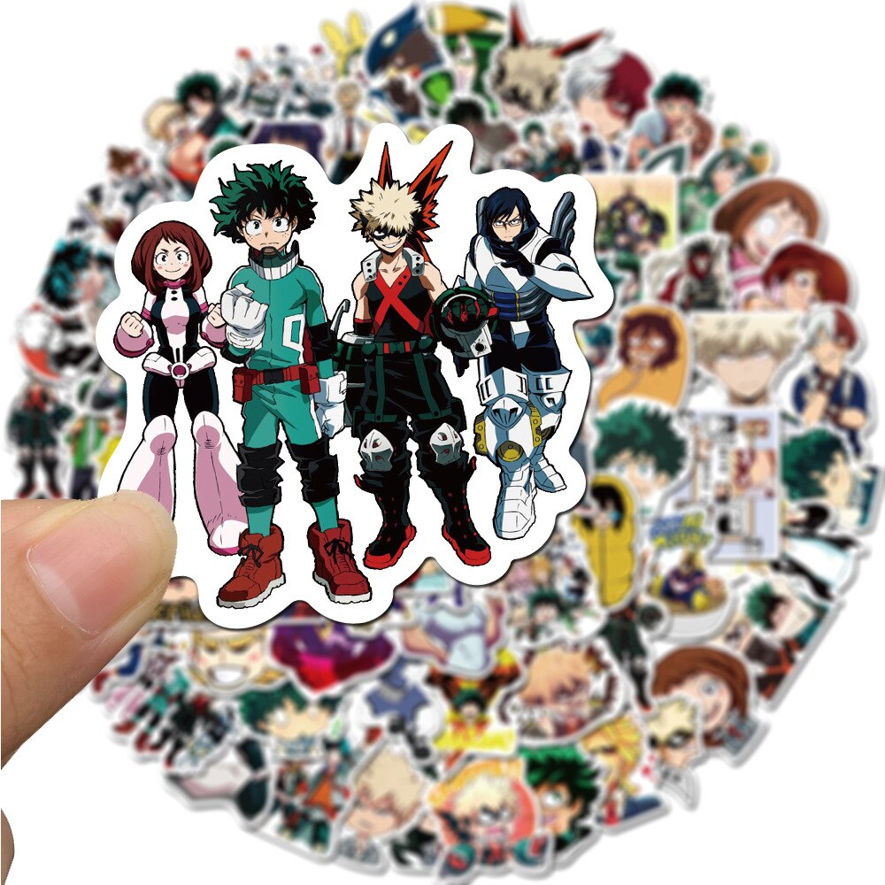 10/30/50Pcs My Hero Academia Anime Stickers Cartoon Toy For Kids Waterproof Laptop Skateboard Guitar Motorcycle Luggage Sticker