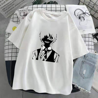 Oversized T-Shirt Men Women Cartoon Hot Japanese Anime Tokyo Ghoul Kaneki Ken Graphic Fashion Unisex Tshirt Summer Top female