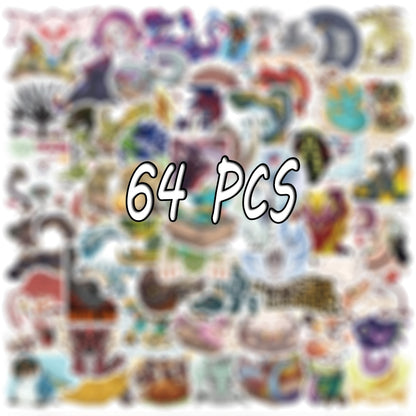 10/30/64PCS Cute Monster Hunter Hot Game Lable Stickers For Skateboard Gift Bicycle Computer Notebook Car Decal Children Toys F3