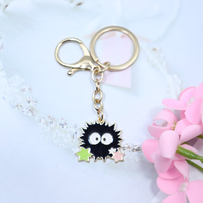 Spirited Away No Face Man Keychain Cartoon Fairydust Keyrings Car Bags Keyholder Alloy Pendants Key Chain Buckle Newest Handmade