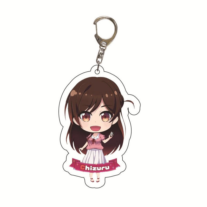 Manga Kanojo Okarishimasu Keychain Anime Rent A Girlfriend Key Chain Ichinose Chizuru Acrylic Figure Key Ring Bag Charm Trinkets