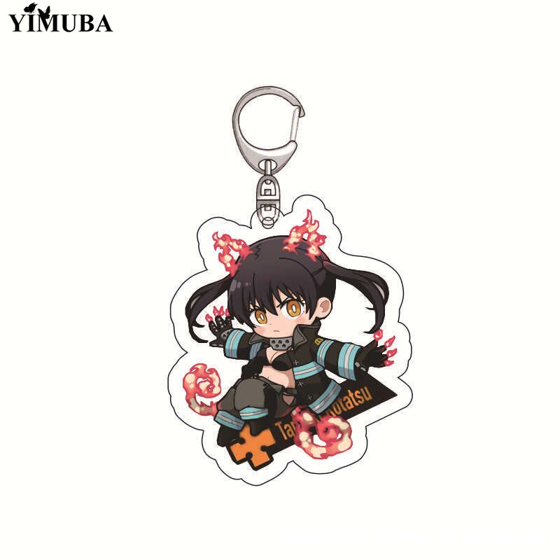 Enn Enn No Shouboutai Fire Force Cosplay Keychain High Quality Transparent Acrylic Fashion Anime Figures Key Chain Cute Trinkets