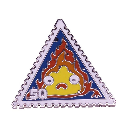 Howl Moving Castle Calcifer Collectio Fire Demon Spirit Enamel Brooch Pins Badge Lapel Pin Brooches Alloy Metal Fashion Jewelry Studio Ghibli