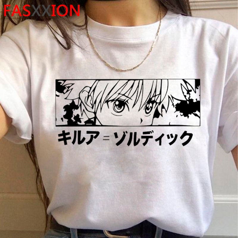 Hunter x Hunter killua zoldyck kurapika hxh t-shirt male japanese 2021 print couple clothes  clothes