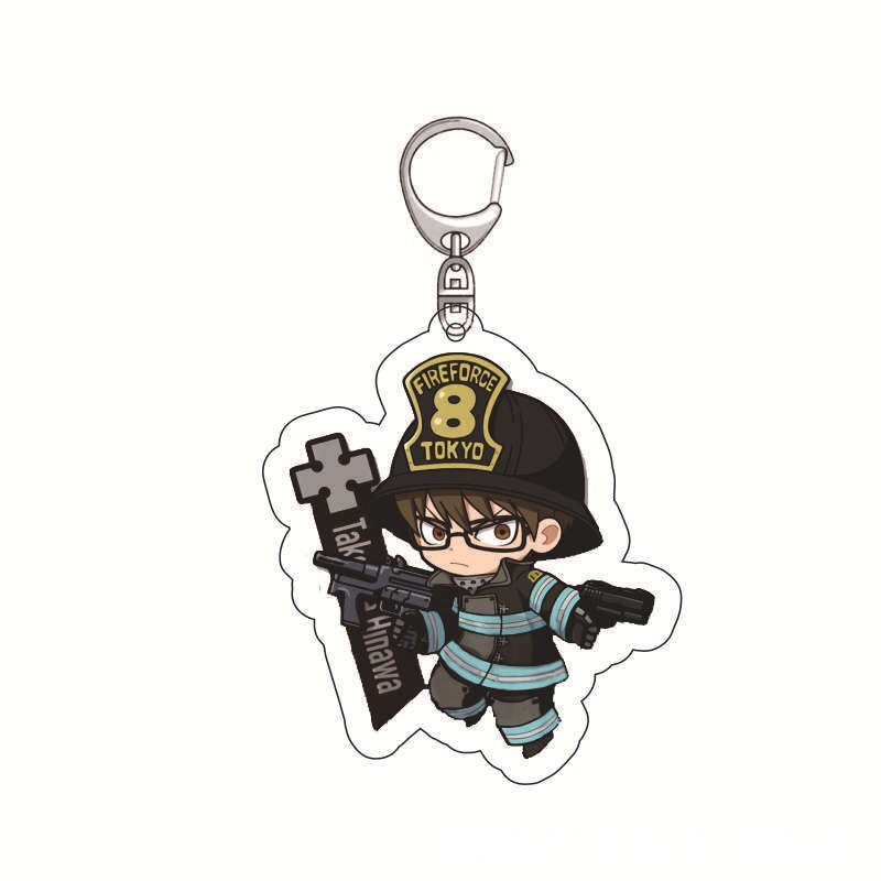 Enn Enn No Shouboutai Fire Force Cosplay Keychain High Quality Transparent Acrylic Fashion Anime Figures Key Chain Cute Trinkets