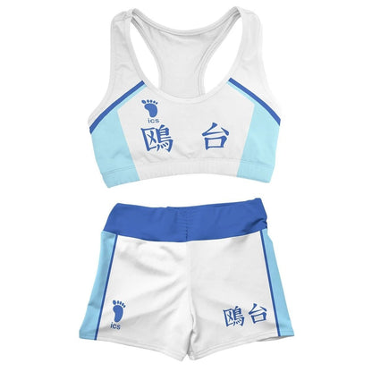 Anime Costume Women Swimsuit Haikyuu Cosplay Volleyball Sportswear Summer Swimming Sweatpants Beach Shorts Pants Shirt Suit