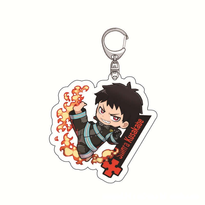 Enn Enn No Shouboutai Fire Force Cosplay Keychain High Quality Transparent Acrylic Fashion Anime Figures Key Chain Cute Trinkets