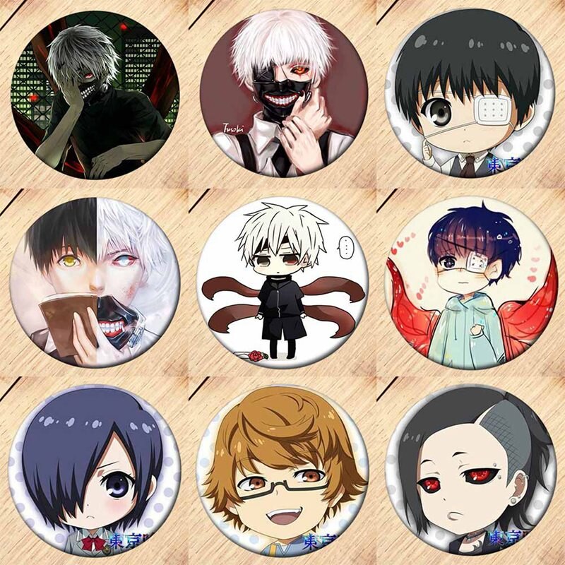 1Pcs Japan Anime Tokyo Ghoul Album Brooch Pin Badge Accessories For Clothes Hat Backpack Decoration Men Women Boy Girl Gifts