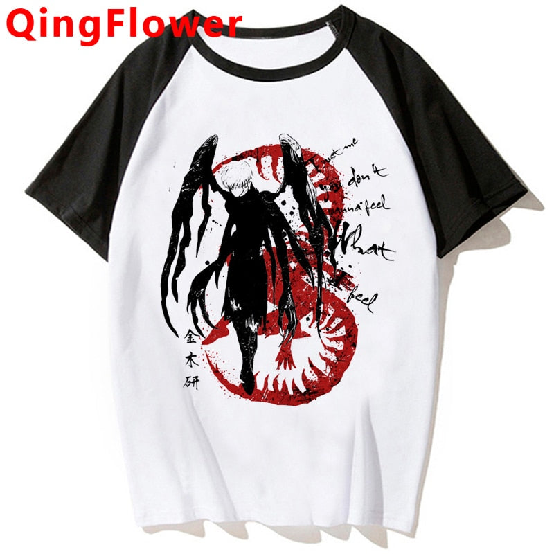 Japanese Anime Kaneki Ken Y2k Tokyo Ghoul T Shirt Men Kawaii Manga Graphic Tees Fashion Tshirt Summer 90s Tops T-shirt Male