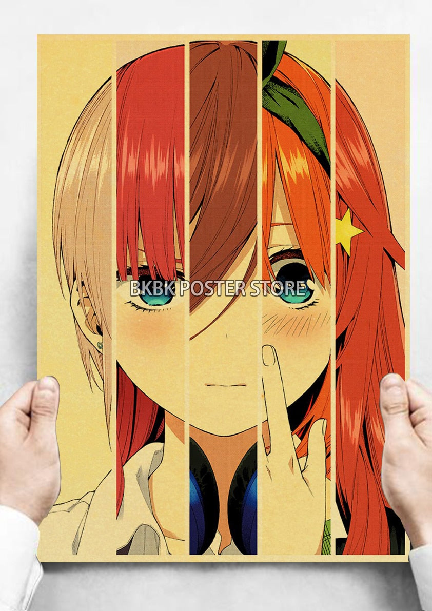 The Quintessential Quintuplets Poster Classic Nostalgia Wall Sticker Posters and Home Decoration Kraft Room Decoration Chambre