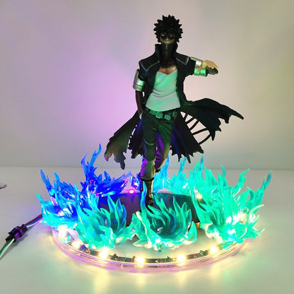 Anime Figure My Hero Academia Dabi Blue Fire Scene DIY Led PVC Toy 17cm Boku no Hero Academia Dabi Action Figurine Doll Juguetes