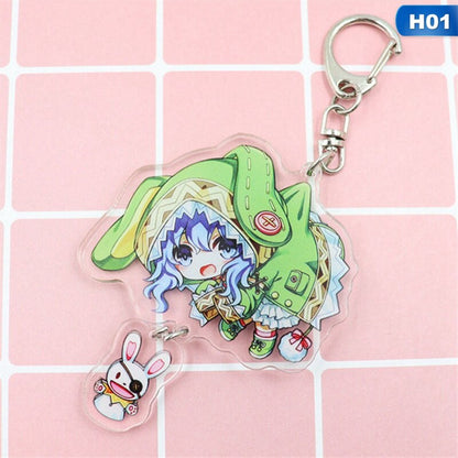 Anime DATE A LIVE Tokisaki Kurumi KeyChain Cosplay Acrylic Key ring Pendant Gift