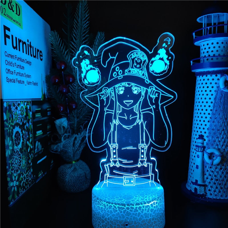 Fire Force Maki Oze Anime Figure 3D Illusion Lamp LED RGB Neon Night Light Kids Bedroom Table Decor Lighting Manga Birthday Gift