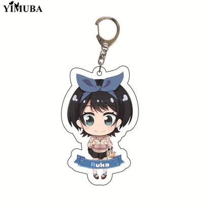 Manga Kanojo Okarishimasu Keychain Anime Rent A Girlfriend Key Chain Ichinose Chizuru Acrylic Figure Key Ring Bag Charm Trinkets