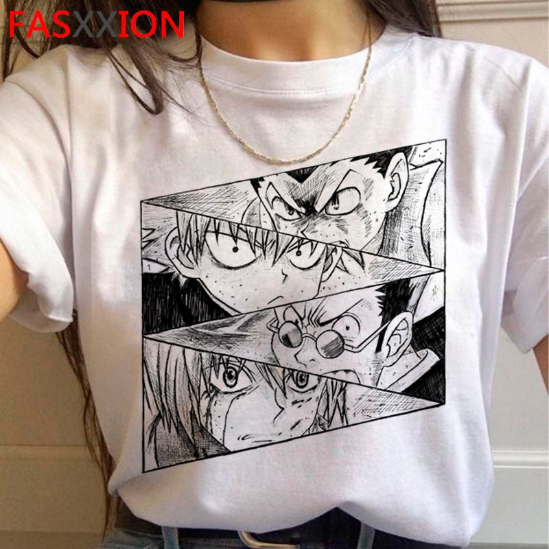 Hunter x Hunter killua zoldyck kurapika hxh t-shirt male japanese 2021 print couple clothes  clothes